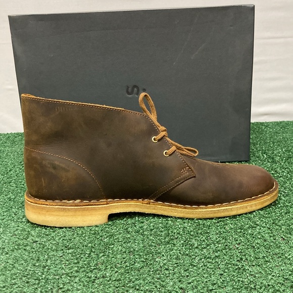 New Clarks Brown Leather Desert Boots men’s size 12 (OKPM-07-160) - Picture 7 of 11